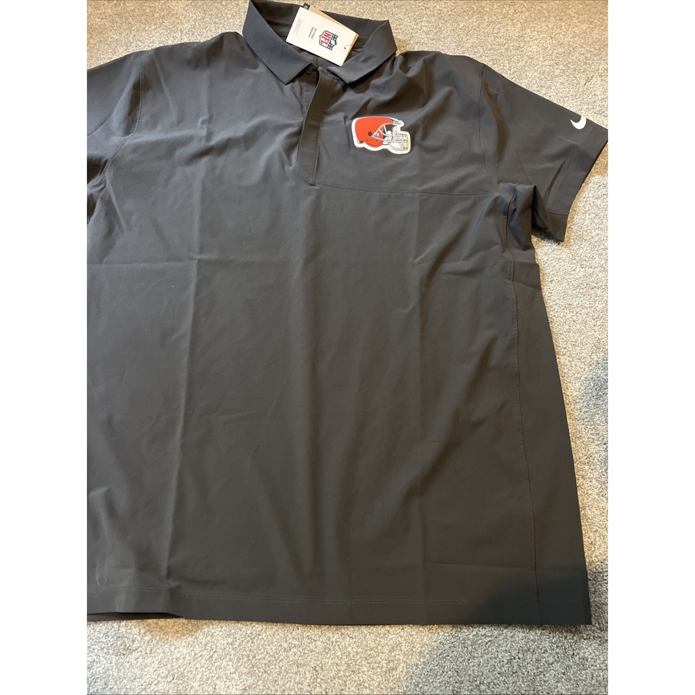 New Nike Cleveland Browns Mens Football On Field Polo Shirt Size Medium Gray